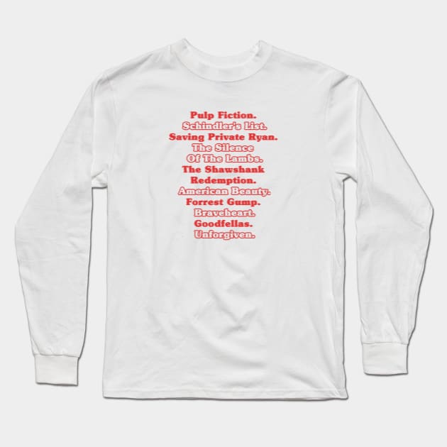 90s Movies List Long Sleeve T-Shirt by Riel